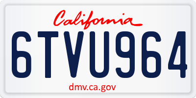 CA license plate 6TVU964