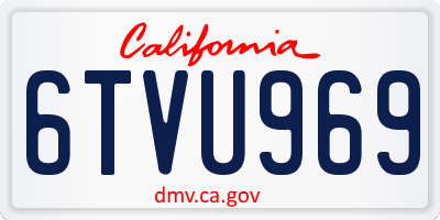 CA license plate 6TVU969
