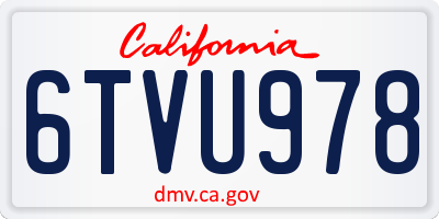 CA license plate 6TVU978