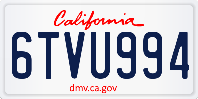 CA license plate 6TVU994