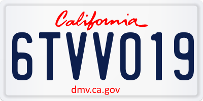CA license plate 6TVV019