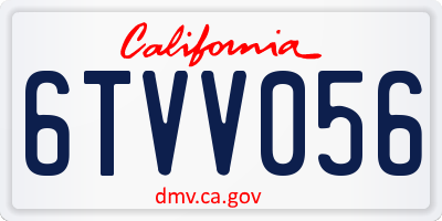 CA license plate 6TVV056