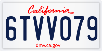 CA license plate 6TVV079