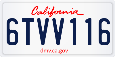 CA license plate 6TVV116