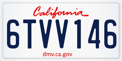 CA license plate 6TVV146