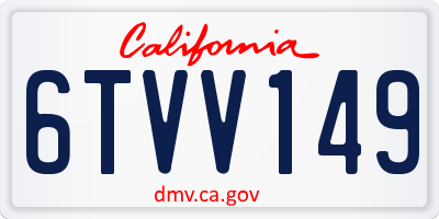 CA license plate 6TVV149