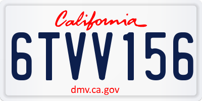 CA license plate 6TVV156