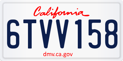 CA license plate 6TVV158