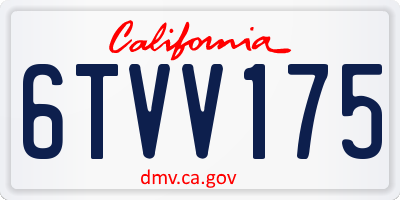 CA license plate 6TVV175