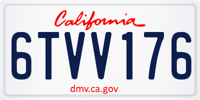 CA license plate 6TVV176