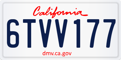 CA license plate 6TVV177