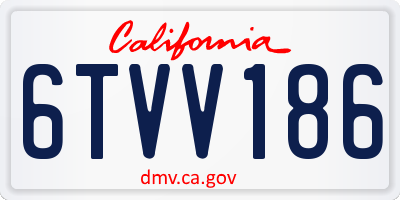 CA license plate 6TVV186