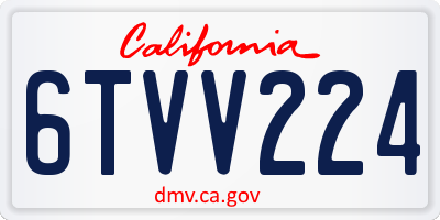 CA license plate 6TVV224