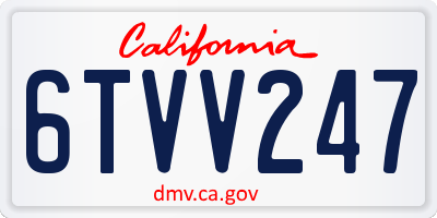 CA license plate 6TVV247