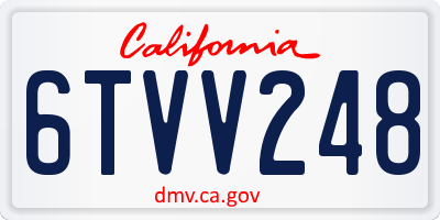CA license plate 6TVV248