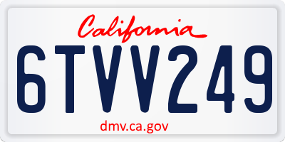 CA license plate 6TVV249