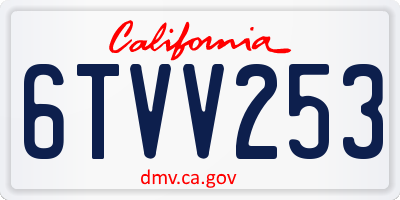 CA license plate 6TVV253