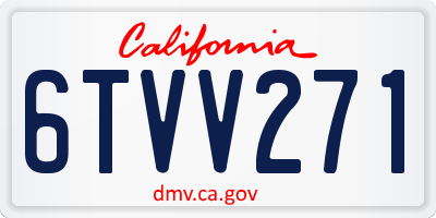 CA license plate 6TVV271