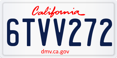 CA license plate 6TVV272