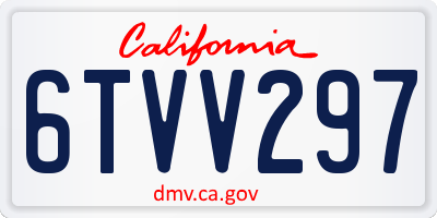 CA license plate 6TVV297