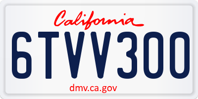 CA license plate 6TVV300