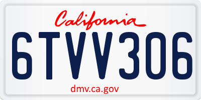 CA license plate 6TVV306