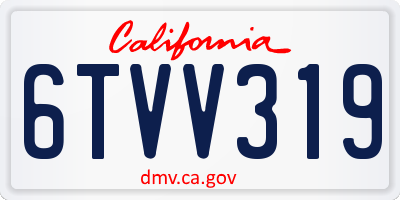 CA license plate 6TVV319