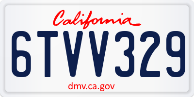 CA license plate 6TVV329