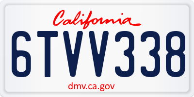 CA license plate 6TVV338