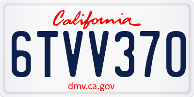 CA license plate 6TVV370