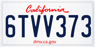 CA license plate 6TVV373