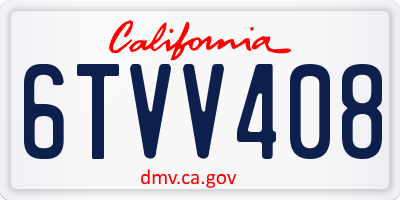 CA license plate 6TVV408