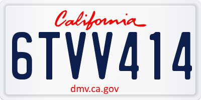 CA license plate 6TVV414