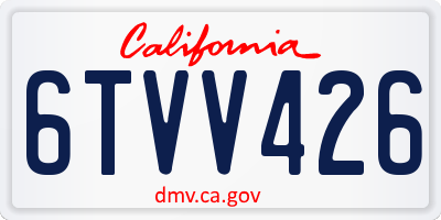CA license plate 6TVV426