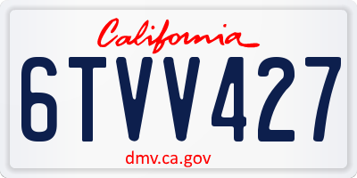 CA license plate 6TVV427