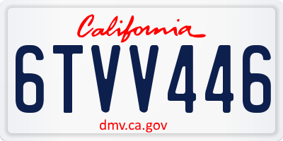 CA license plate 6TVV446