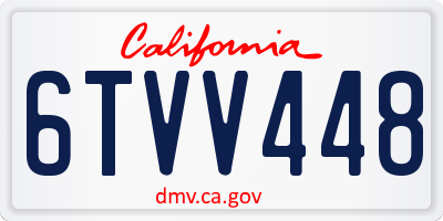 CA license plate 6TVV448