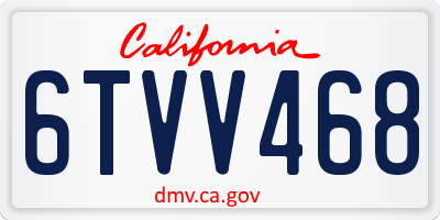 CA license plate 6TVV468