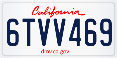 CA license plate 6TVV469