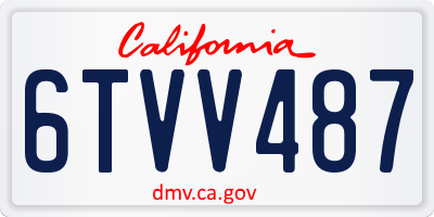 CA license plate 6TVV487