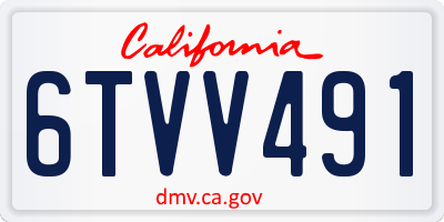CA license plate 6TVV491