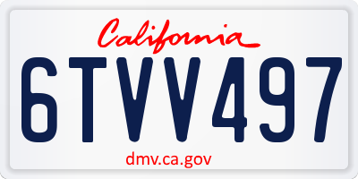 CA license plate 6TVV497
