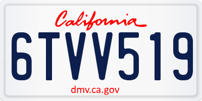 CA license plate 6TVV519