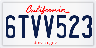 CA license plate 6TVV523