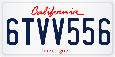 CA license plate 6TVV556
