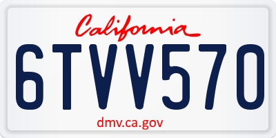 CA license plate 6TVV570
