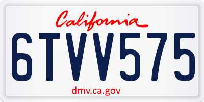 CA license plate 6TVV575