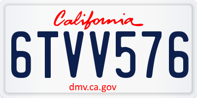CA license plate 6TVV576