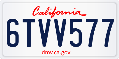 CA license plate 6TVV577