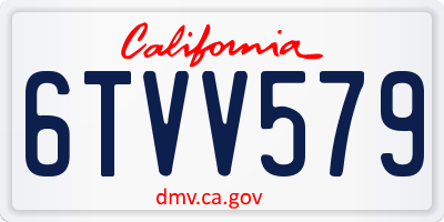 CA license plate 6TVV579